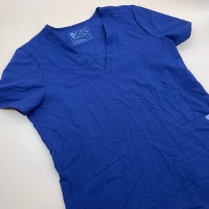 FIGS Technical Collection Shirt Top Womens‎ Size Small Blue Scrubs V Neck